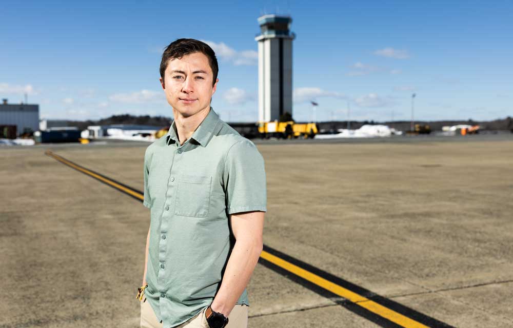 Randall Pietersen on Hanscom Field tarmac